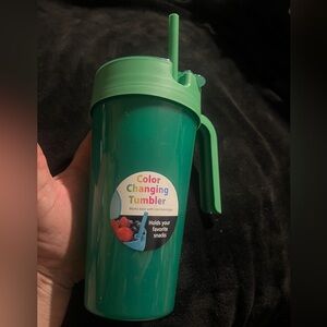 Color Changing Tumbler . Holds snack at the top and drink on the bottom. 24oz
